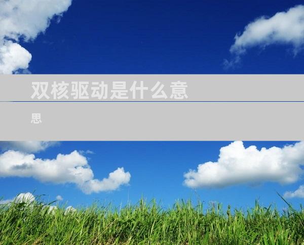 双核驱动是什么意思